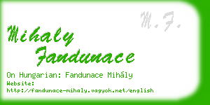 mihaly fandunace business card